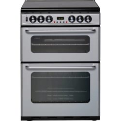 New World DF600TSIDOm 60cm Dual Fuel Double Oven Cooker in Silver
